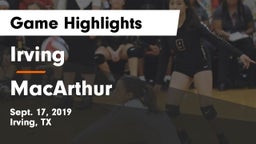 Irving  vs MacArthur  Game Highlights - Sept. 17, 2019