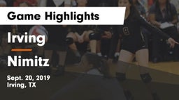 Irving  vs Nimitz  Game Highlights - Sept. 20, 2019