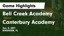 Bell Creek Academy vs Canterbury Academy Game Highlights - Jan. 8, 2021