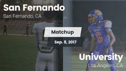 Matchup: San Fernando High vs. University  2017