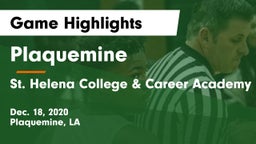 Plaquemine  vs St. Helena College & Career Academy Game Highlights - Dec. 18, 2020