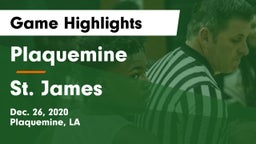 Plaquemine  vs St. James  Game Highlights - Dec. 26, 2020