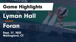 Lyman Hall  vs Foran  Game Highlights - Sept. 27, 2023