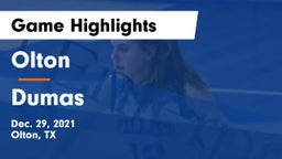 Olton  vs Dumas  Game Highlights - Dec. 29, 2021