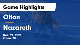 Olton  vs Nazareth  Game Highlights - Dec. 21, 2021