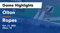Olton  vs Ropes  Game Highlights - Oct. 21, 2023