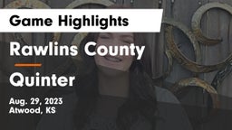 Rawlins County  vs Quinter Game Highlights - Aug. 29, 2023
