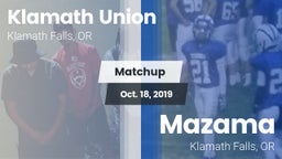 Matchup: Klamath Union High vs. Mazama  2019