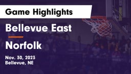 Bellevue East  vs Norfolk  Game Highlights - Nov. 30, 2023
