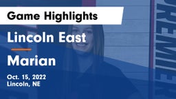 Lincoln East  vs Marian  Game Highlights - Oct. 15, 2022