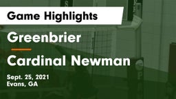 Greenbrier  vs Cardinal Newman  Game Highlights - Sept. 25, 2021