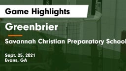 Greenbrier  vs Savannah Christian Preparatory School Game Highlights - Sept. 25, 2021