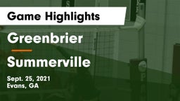 Greenbrier  vs Summerville  Game Highlights - Sept. 25, 2021