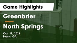 Greenbrier  vs North Springs  Game Highlights - Oct. 19, 2021