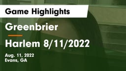 Greenbrier  vs Harlem 8/11/2022 Game Highlights - Aug. 11, 2022