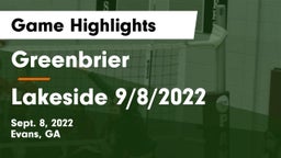 Greenbrier  vs Lakeside 9/8/2022 Game Highlights - Sept. 8, 2022