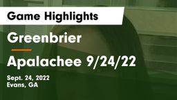 Greenbrier  vs Apalachee 9/24/22 Game Highlights - Sept. 24, 2022