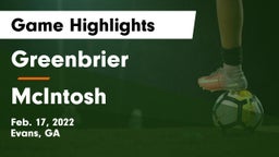 Greenbrier  vs McIntosh  Game Highlights - Feb. 17, 2022