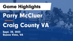 Parry McCluer  vs Craig County VA Game Highlights - Sept. 28, 2023