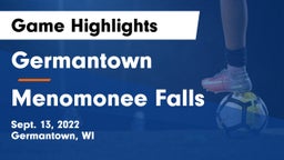 Germantown  vs Menomonee Falls  Game Highlights - Sept. 13, 2022