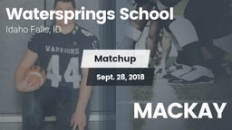 Matchup: Watersprings vs. MACKAY 2018