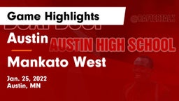 Austin  vs Mankato West  Game Highlights - Jan. 25, 2022