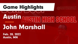 Austin  vs John Marshall  Game Highlights - Feb. 28, 2022