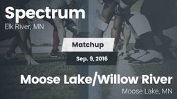Matchup: Spectrum  vs. Moose Lake/Willow River  2016
