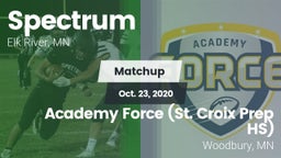 Matchup: Spectrum  vs. Academy Force (St. Croix Prep HS) 2020
