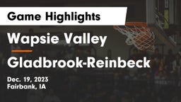 Wapsie Valley  vs Gladbrook-Reinbeck  Game Highlights - Dec. 19, 2023