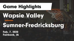 Wapsie Valley  vs Sumner-Fredricksburg Game Highlights - Feb. 7, 2020