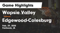 Wapsie Valley  vs Edgewood-Colesburg  Game Highlights - Feb. 29, 2020