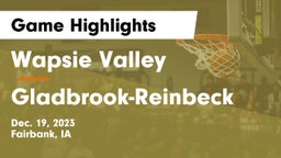 Wapsie Valley  vs Gladbrook-Reinbeck  Game Highlights - Dec. 19, 2023