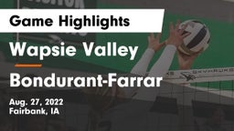 Wapsie Valley  vs Bondurant-Farrar  Game Highlights - Aug. 27, 2022