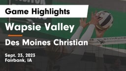Wapsie Valley  vs Des Moines Christian  Game Highlights - Sept. 23, 2023