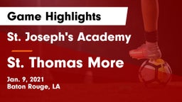 St. Joseph's Academy  vs St. Thomas More  Game Highlights - Jan. 9, 2021