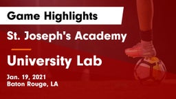 St. Joseph's Academy  vs University Lab  Game Highlights - Jan. 19, 2021