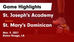 St. Joseph's Academy  vs St. Mary's Dominican  Game Highlights - Nov. 9, 2021