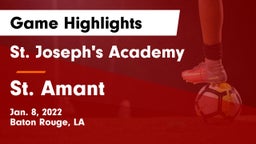 St. Joseph's Academy  vs St. Amant  Game Highlights - Jan. 8, 2022