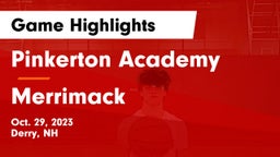 Pinkerton Academy vs Merrimack  Game Highlights - Oct. 29, 2023