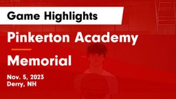 Pinkerton Academy vs Memorial Game Highlights - Nov. 5, 2023