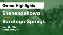 Shenendehowa  vs Saratoga Springs  Game Highlights - Jan. 12, 2024