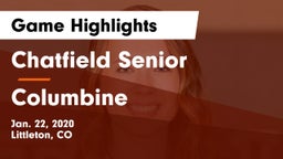 Chatfield Senior  vs Columbine  Game Highlights - Jan. 22, 2020