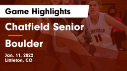 Chatfield Senior  vs Boulder  Game Highlights - Jan. 11, 2022