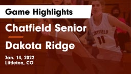 Chatfield Senior  vs Dakota Ridge  Game Highlights - Jan. 14, 2022