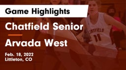Chatfield Senior  vs Arvada West  Game Highlights - Feb. 18, 2022