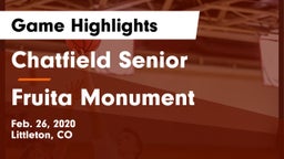 Chatfield Senior  vs Fruita Monument  Game Highlights - Feb. 26, 2020