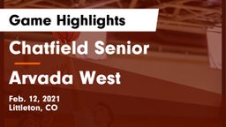 Chatfield Senior  vs Arvada West  Game Highlights - Feb. 12, 2021