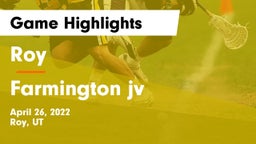 Roy  vs Farmington jv  Game Highlights - April 26, 2022