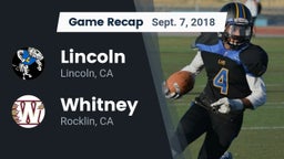 Recap: 	Lincoln  vs. Whitney  2018